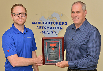 Carlo Gavazzi awards Manufacturers Automation Inc. the “Outstanding Distributor Achievement Award for 2018”