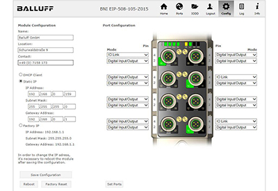 Balluff Web Server on IO-Link Master Simplifies Device Integration