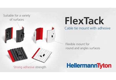HellermanTyton Self-adhesive cable tie mounts: flexible and solid with ultra-strong cohesive strength