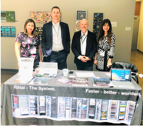 Pic shows the Rittal team at the GCDCS 2019 trade show: Timea Ivan, Olivier Bousette, Todd Knapp and Sandra Abuwalla