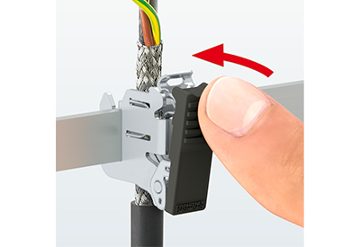 Phoenix Contact: Shield Clamps for One-Handed Tool-Free Operation