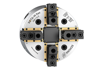 Sealed 2+2 Jaw Chuck With Large Compensation Stroke Allows Maximum Flexibility on Mill/Turn Machines