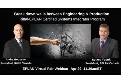 Discover the Unique Value of the Eplan-Rittal Certified Systems Integrator Program at the EPLAN Virtual Fair, Apr 28-29, 2021