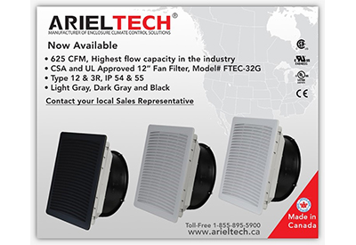 High Flow Capacity 12″ Fan Filters from Arieltech Receive CSA Approval