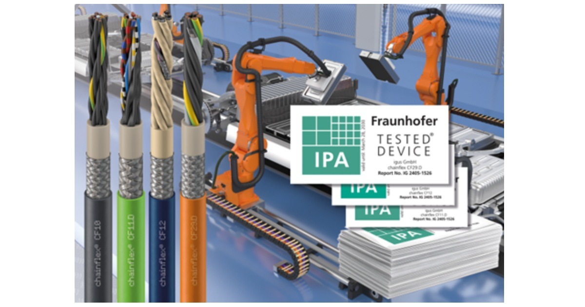 igus Announces 238 Chainflex Cables Certified for Use in Dry Cleanrooms