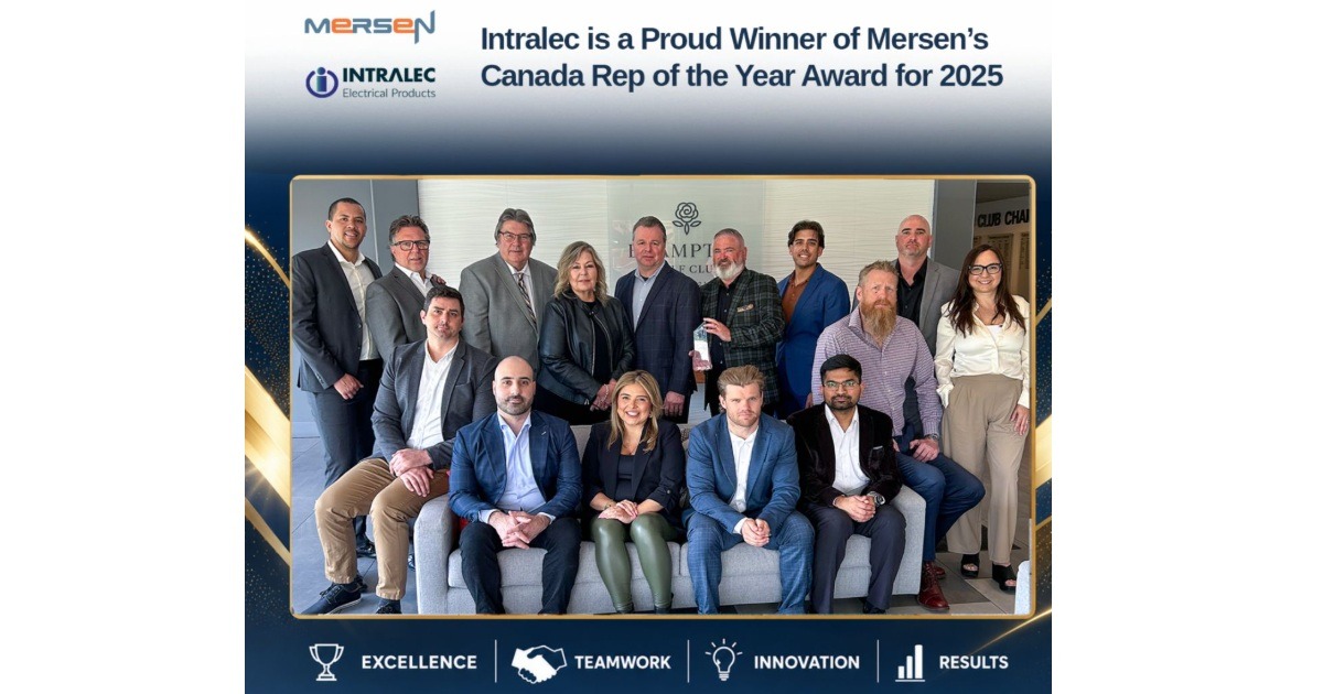 Intralec Honoured with Mersen’s 2025 Canadian Rep of the Year Award