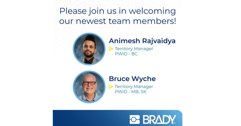 May 27, 2026 - Brady Canada Announces Two New Leadership Appointments for Western Canada