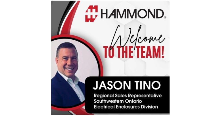 July 28, 2026 - Hammond Manufacturing Appoints Jason Tino as Regional Sales Representative – Electrical Enclosures Division, for Southwestern Ontario