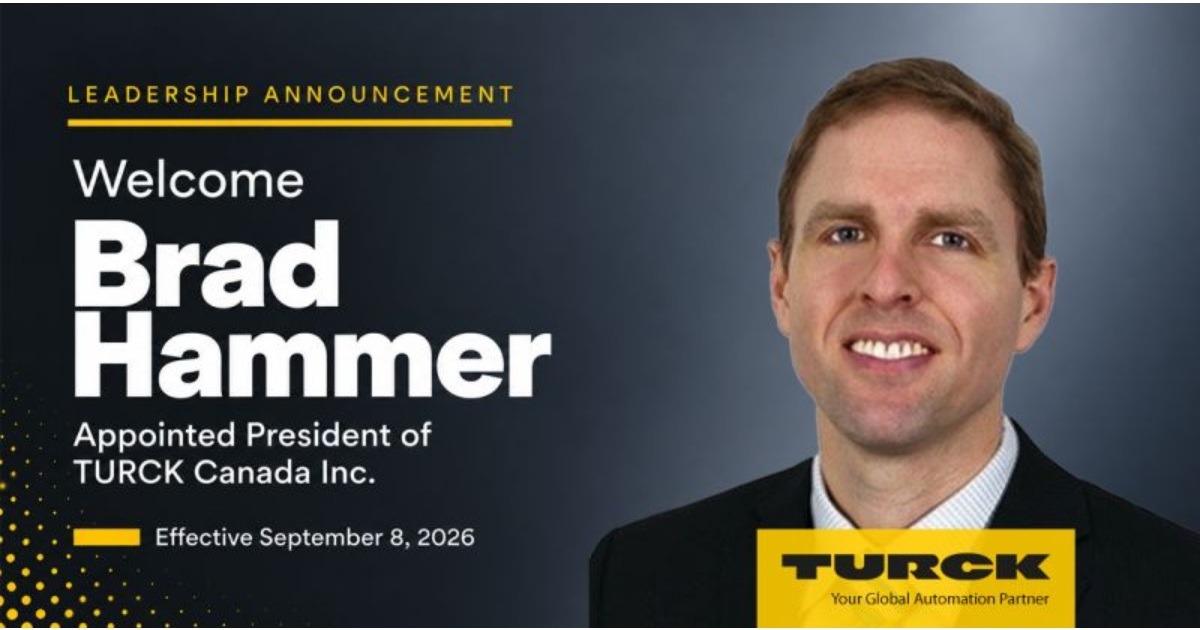 TURCK Canada Announces the Appointment of Brad Hammer as President of TURCK Canada